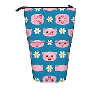 Melbrakin Simpatico maialino telescopico astuccio portapenne telescopico portamatite borsa cancelleria, per ufficio scolastico, Natale2, taglia unica, organizer per borse
