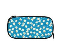 Melbrakin Simpatico margherita floreale fiore blu (2) astuccio per matite astuccio di grande capacità portapenne astuccio per matite scatola organizer con cerniera borsa per trucco cosmetico