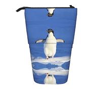 Melbrakin Simpatico pinguino telescopico astuccio portapenne telescopico astuccio borsa cancelleria, per ufficio scolastico, Natale2, taglia unica, organizer per borse