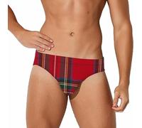 Melbrakin Slip da Bagno Divertenti dal Design Scozzese Rosso per Uomo Costume da Bagno Bikini Vita Bassa Slip da Surf Corti Costumi da Bagno