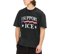 Melbrakin Sostengo l'ICE. Sostengo la deportazione degli immigrati clandestini. Magliette Oversize per Uomo e Donna, Maniche Corte, Vintage, lavate, Basic, Larghe.