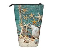 Melbrakin Starfish Seashell Beach Astuccio telescopico Portapenne Telescopico Astuccio Borsa Cancelleria, per ufficio scolastico, Natale2, Taglia unica, Organizer per borse