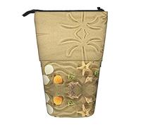 Melbrakin Stella Marina Con Palme Astuccio Telescopico Portapenne Telescopico Astuccio Borsa Cancelleria, Per Ufficio Scolastico, Natale2, Taglia Unica, Organizer Per Borse