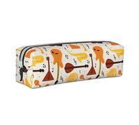 Melbrakin Strumenti musicali Sinfonia Modello di chitarra Astuccio Astuccio Portapenne Astucci in pelle Box Organizer Cerniera Borsa per trucco cosmetico