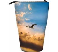 Melbrakin Telescopico Astuccio per matite Cancelleria Penne Scatola portaoggetti con chiusura a cerniera per donne Uomini Ragazzi Ragazze Cielo Nuvole Ali Animali Libera Singola luce solare Paes