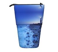 Melbrakin The Seaside Lighthouse Astuccio telescopico Portapenne Telescopico Astuccio Borsa Cancelleria, per ufficio scolastico, Natale2, Taglia unica, Organizer per borse