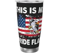 Melbrakin This Is My Pride Flag Flag Patriotic America Flag 4 luglio Bicchiere isolato sotto vuoto in acciaio inossidabile Tazze da caffè da 20 once Tazza da viaggio Tazza da acqua