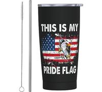 Melbrakin This Is My Pride Flag Flag Patriotic America Flag 4 luglio Bicchiere isolato sotto vuoto in acciaio inossidabile Tazze da caffè da 20 once Tazza da viaggio Tazza da acqua