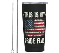 Melbrakin This Is My Pride Flag Flag Patriotic America Flag 4 luglio Bicchiere isolato sotto vuoto in acciaio inossidabile Tazze da caffè da 20 once Tazza da viaggio Tazza da acqua