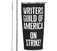 Melbrakin Writers Guild Of America On Strike Bicchiere da caffè in acciaio inossidabile con isolamento sottovuoto da 20 once Tazza da acqua
