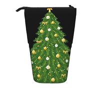 Melbrakin Xmas Tree Astuccio telescopico Portapenne Telescopico Astuccio Borsa Cancelleria, per ufficio scolastico, Natale2, Taglia unica, Organizer per borse