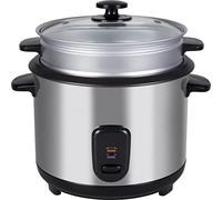 Melchioni Family | Cuociriso Elettrico con Vaporiera JASMINE, Capacità 1,8L, Pentola Interna Antiaderente, Coperchio in Vetro, Spegnimento Automatico, 700W, Accessori Inclusi