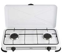 Melchioni Family | Fornello a Gas da Campeggio MINERVA 2 con 2 Fuochi, Fornelletto GPL Portatile con Coperchio, Griglia e Fuochi Removibili, Bianco