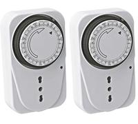 Melchioni Family MKTIW-1, Timer meccanico settimanale, C/SWITCH, Funzione ON/OFF, Indicatore LED, Tempo di impostazione minima 2 ore al giorno per 7 giorni, Carico max. 220-240v, 3500W, Presa 10/16a