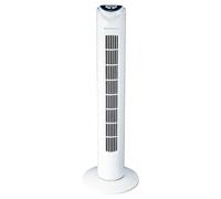 Melchioni Family | Ventilatore a Torretta senza Pale con 3 Velocità e 3 Modalità, Timer 7:30 Ore, Ventilatore Silenzioso con Pannello Comandi, Telecomando, Colore Bianco
