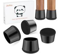 Meldel gommini Per Sedie 24 Pezzi - Coprigambe/feltrini Per Sedia Rotondi/Nero Scuro/Gel Di Silice,Feltro 360°- Proteggere Il Pavimento/Piastrelle Dai Graffi E Ridurre Il Rumore…