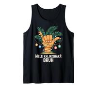 Mele Kaliki Shaka Sign Tropical Christmas Hawaiian Xmas Palm Canotta
