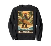 Mele Kalikimaka Bigfoot Surf Christmas Hawaii Holiday Top Felpa