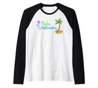 Mele Kalikimaka Christmas Hawaiian Palm Tree Xmas Gifts Maglia con Maniche Raglan