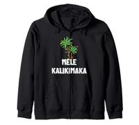 Mele Kalikimaka Christmas Hawaiian Palm Tree Xmas Lights Felpa con Cappuccio