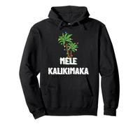 Mele Kalikimaka Christmas Hawaiian Palm Tree Xmas Lights Felpa con Cappuccio