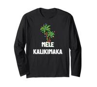 Mele Kalikimaka Christmas Hawaiian Palm Tree Xmas Lights Maglia a Manica