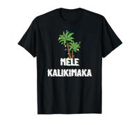 Mele Kalikimaka Christmas Hawaiian Palm Tree Xmas Lights Maglietta