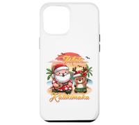 Mele Kalikimaka Natale hawaiano Kawaii Babbo Natale renna divertente Custodia per iPhone 12 Pro Max