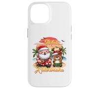 Mele Kalikimaka Natale hawaiano Kawaii Babbo Natale renna divertente Custodia per iPhone 14