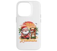Mele Kalikimaka Natale hawaiano Kawaii Babbo Natale renna divertente Custodia per iPhone 14 Pro