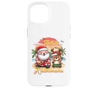Mele Kalikimaka Natale hawaiano Kawaii Babbo Natale renna divertente Custodia per iPhone 15