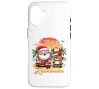 Mele Kalikimaka Natale hawaiano Kawaii Babbo Natale renna divertente Custodia per iPhone 16