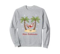 Mele Kalikimaka Natale Hawaiano Santa Palm Tree Vacation Felpa