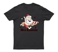 Mele Kalikimaka Santa Surfing T-Shirt Unisex Regalo Retrò Stagionale...