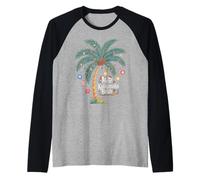 Mele Kalikimaka Tropical Christmas Hawaiian Palm Tree Xmas Maglia con Maniche Raglan