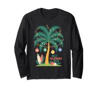 Mele Kalikimaka Tropical Christmas Hawaiian Xmas Palm Tree Maglia a Manica