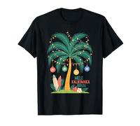 Mele Kalikimaka Tropical Christmas Hawaiian Xmas Palm Tree Maglietta