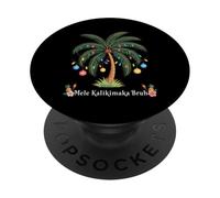 Mele Kalikimaka Tropical Christmas Hawaiian Xmas Palm Tree PopSockets PopGrip Adesivo
