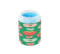 Mele rosse e verdi a pois portatili per zampe di animali domestici con spazzola in silicone morbido forniture per la toelettatura degli animali domestici per cani di piccola e media taglia