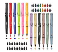Meleager 12 Pezzi Matita Eterna Colorata, Matite Infinite con 48 Punte Sostituibili, Penna Riutilizzabile con Gomma, Magic Pencils Senza Inchiostro per Bambini per Scrivere e Disegnare