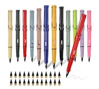 Meleager 12 Pezzi Matite Infinite, Matita Eterna con 24 Punte Nere Sostituibili, Penna Riutilizzabile con Gomma, Magic Pencils Senza Inchiostro per Bambini per Scrivere e Disegnare