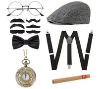 Meleager Accessori Anni 20 Uomo,Accessori Grande Gatsby,Accessori Mafia,Accessori Costume Gangster Anni 20 per Natale Carnevale Festa