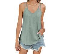 Meleager Canotta Donna, Canotta Scollo Americano, Verde-M, 1 Pezzo Senza Maniche Girocollo Spalline Sottili Estiva Top, per Il Lavoro, Gli Appuntamenti, Le Vacanze