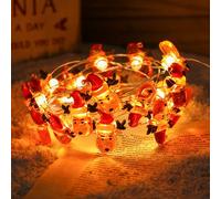 Meleager Luci natalizie, 2m 20 LED Renna decorazioni natalizie lucine, lucine natalizie bianco caldo, lucine natalizie a tema natalizio a LED per albero di Natale, camera da letto, festa, balcone