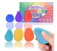 Melearch Fidget Toys - Pietra Sensoriale per Adulti, 6 Pietre Antistress Testurizzate in Silicone per Bambini Autistici, Giocattoli Antistress per Alleviare l'Ansia, Premi per Studenti in Classe