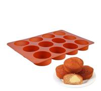 Melearch Teglia per muffin, stampo in silicone per dolci con 12 Stampi Muffin, pirottini in silicone, stampi per muffin antiaderente, stampo mini plumcake - Senza BPA e lavabile in lavastoviglie