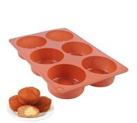 Melearch Teglia per muffin, stampo in silicone per dolci con 6 Stampi Muffin, pirottini in silicone, stampi per muffin antiaderente, stampo mini plumcake - Senza BPA e lavabile in lavastoviglie