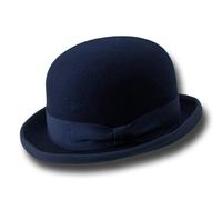 Melegari Cappello a Bombetta in feltro di lana blu