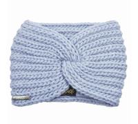 Melegari fascia per capelli lavorazione a costa grossa | Guenda | misto lana alpaca | Made in Italy | hairband Unisex (Blu chiaro, 54-60)