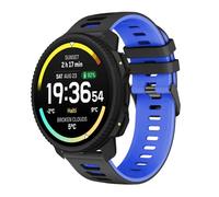 MELEJIA 22mm Cinturino in Silicone Compatibile con Suunto Vertical 2/Vertical/Race 2/Ocean/9 Peak Pro/9 Peak, 22mm Ricambio Cinturino, Morbido Impermeabile, Regolabile Sportiva Cinturini-Nero + Blu